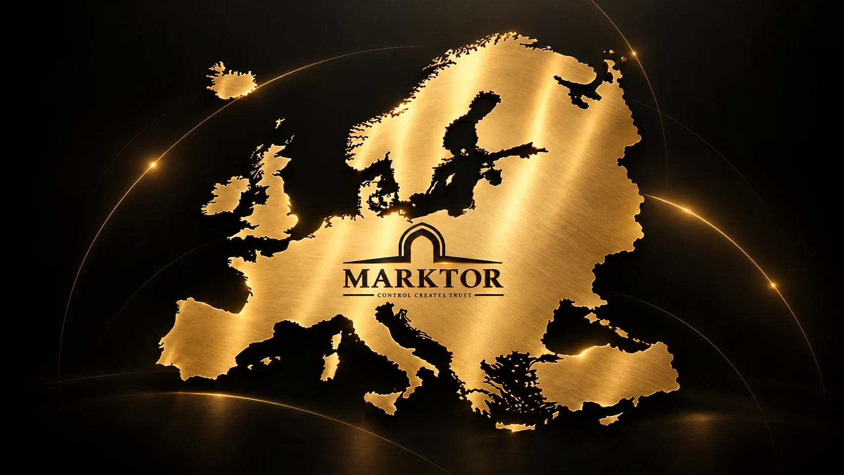 Dezente Europakarte mit dem MARKTOR-Zeichen als Symbol für die geplante europäische Zusammenarbeit