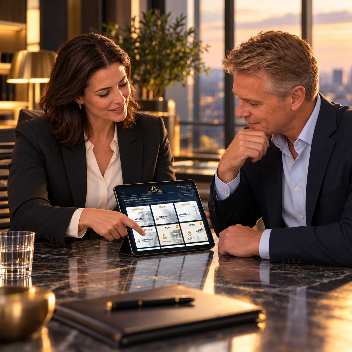 Fachberatung und persönliche Abstimmung am Tablet.
